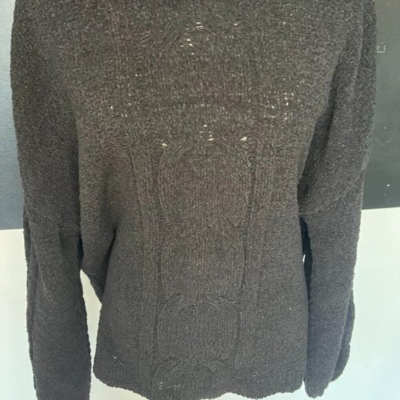 Seven7 Black Chunky Knit Cowl Neck Sweater XL - Picture 8 of 15